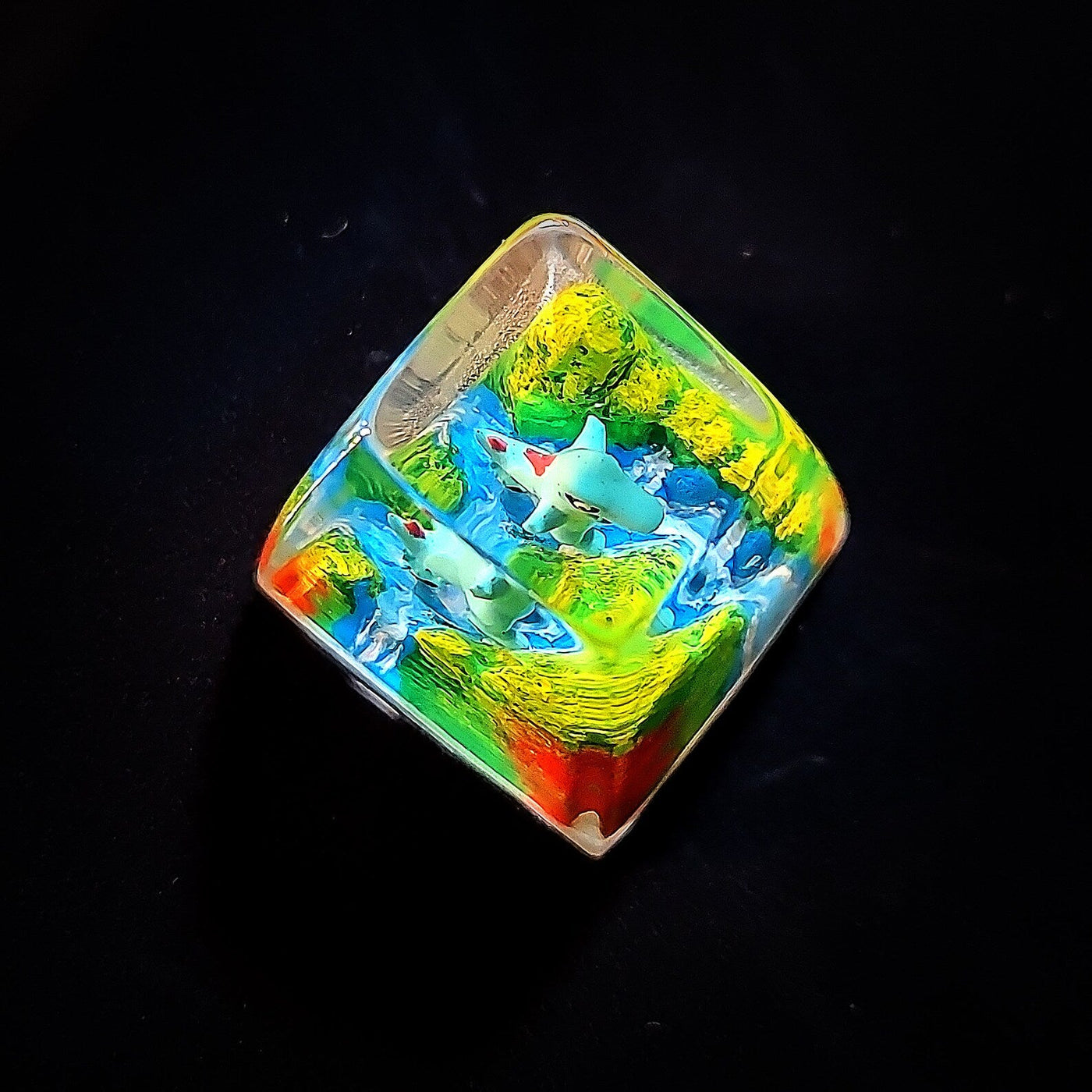 Pokemon Totodile Artisan Keycaps Epoxy Resin