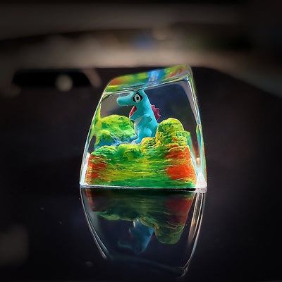 Pokemon Totodile Artisan Keycaps Epoxy Resin