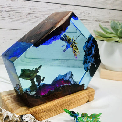 Avatar 2 Robot vs Dragon Epoxy Resin Lamp, Night Light