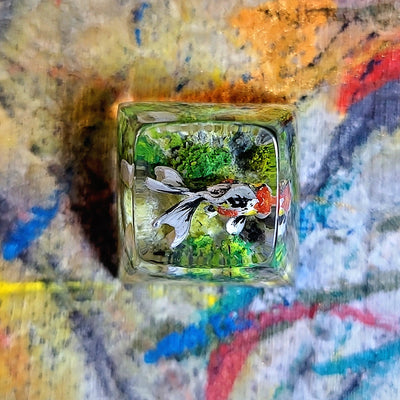 White Gold Fish Artisan Keycaps Epoxy Resin