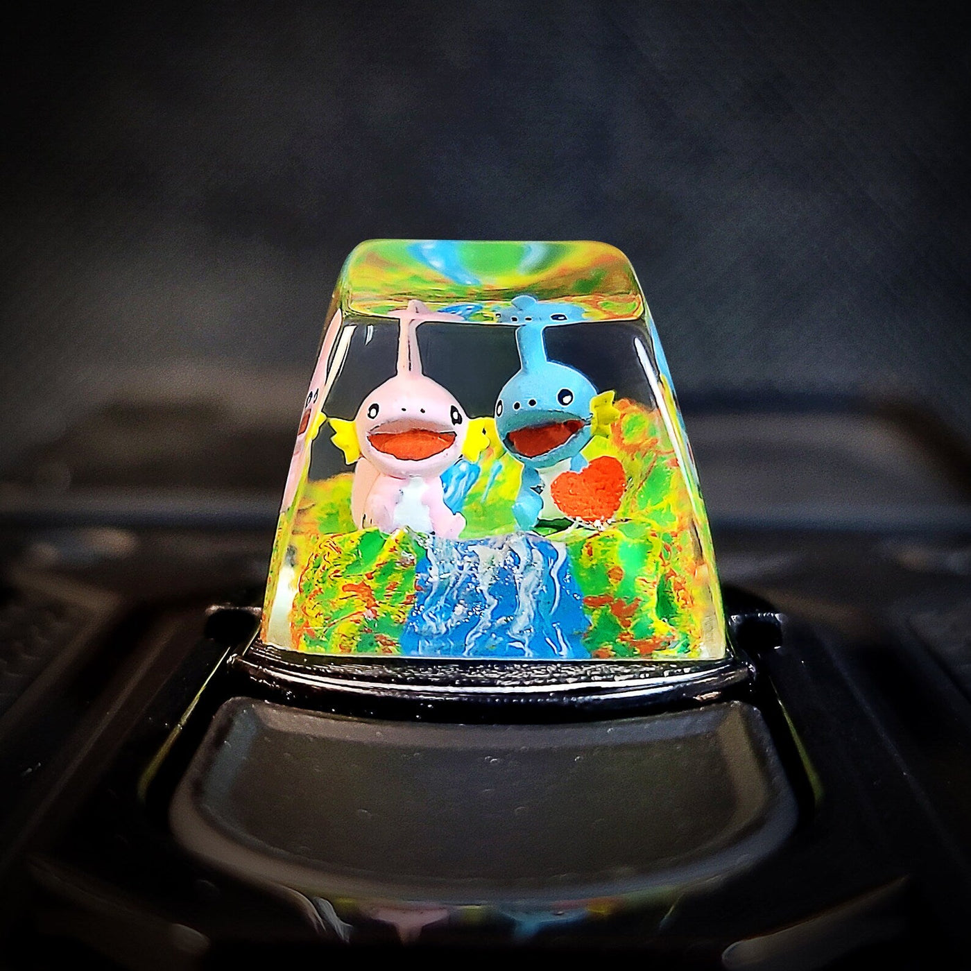 Pokemon Mudkip Shiny Mudkip Artisan Keycaps Epoxy Resin