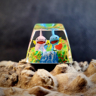 Pokemon Mudkip Shiny Mudkip Artisan Keycaps Epoxy Resin