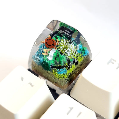 Turtle Coral Undersea Ocean Artisan Keycaps Epoxy Resin