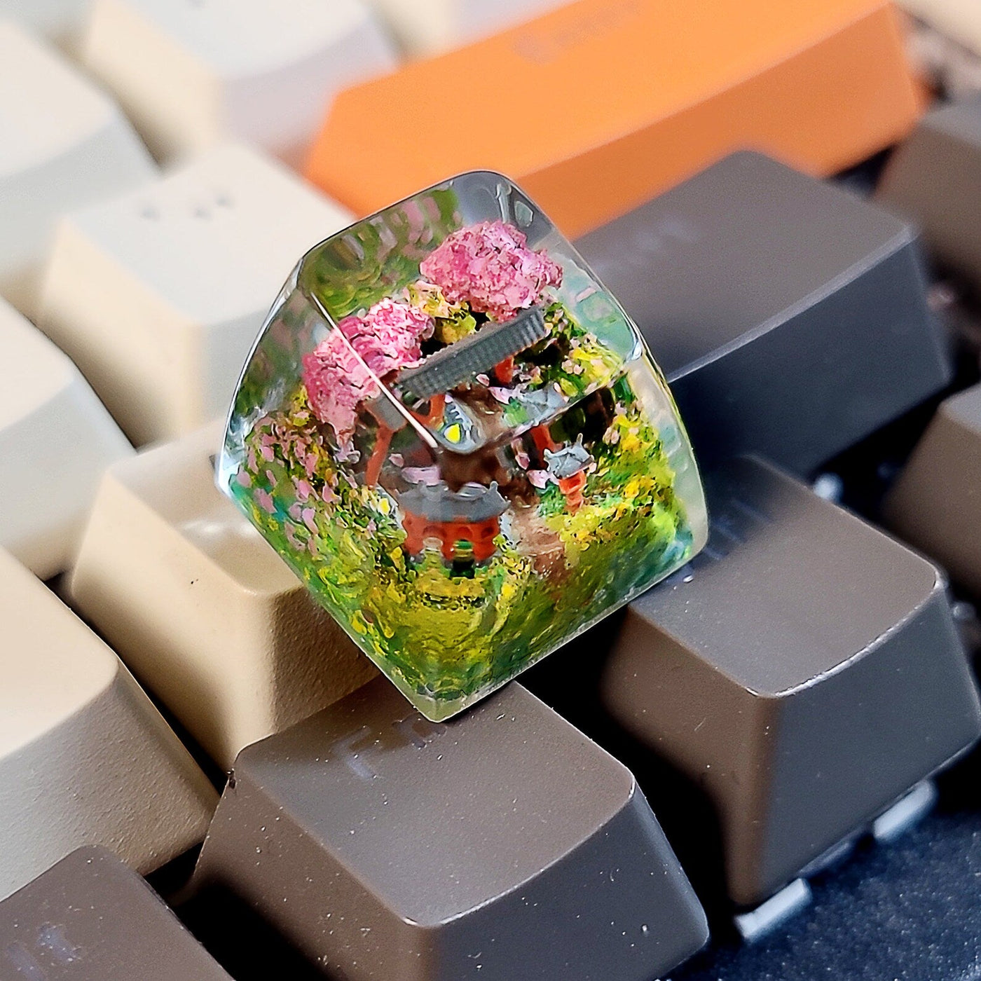 Sakura Torii Gate Cherry Blossom Artisan Keycaps Epoxy Resin