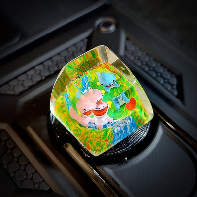 Pokemon Mudkip Shiny Mudkip Artisan Keycaps Epoxy Resin