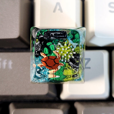 Turtle Coral Undersea Ocean Artisan Keycaps Epoxy Resin