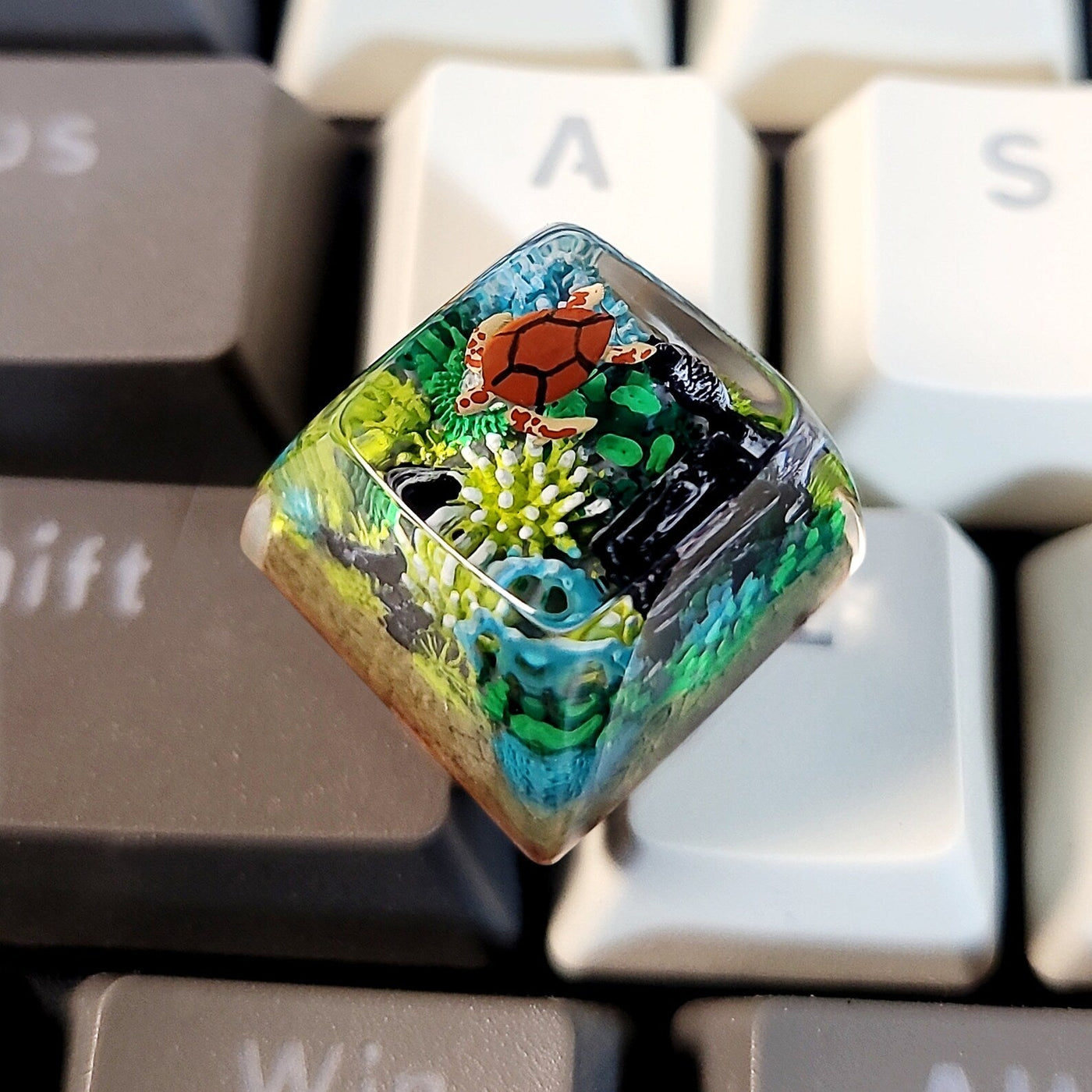 Turtle Coral Undersea Ocean Artisan Keycaps Epoxy Resin