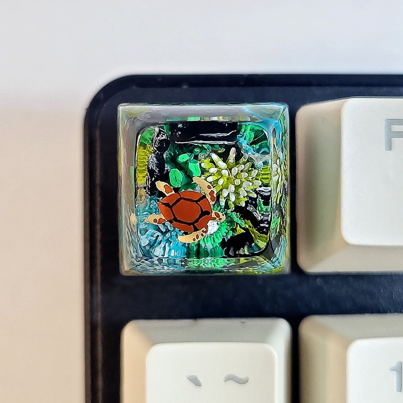 Turtle Coral Undersea Ocean Artisan Keycaps Epoxy Resin