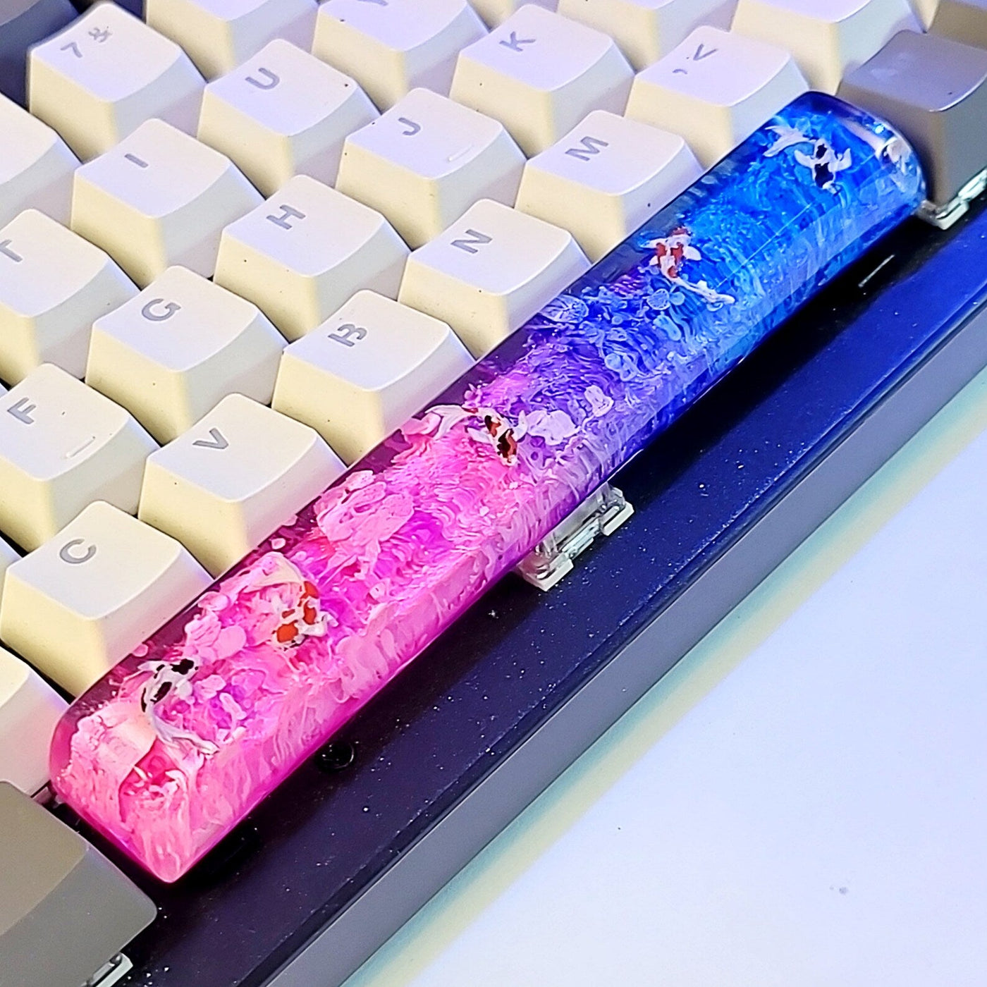 Koi Fish Spacebar Artisan Keycaps Epoxy Resin