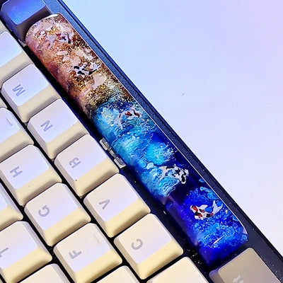 Koi Fish Spacebar Artisan Keycaps Epoxy Resin