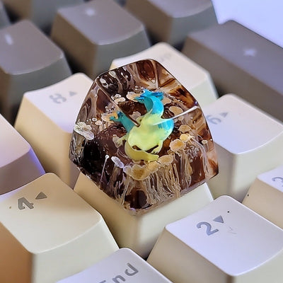 Colorful Axolotl Artisan Keycaps Epoxy Resin