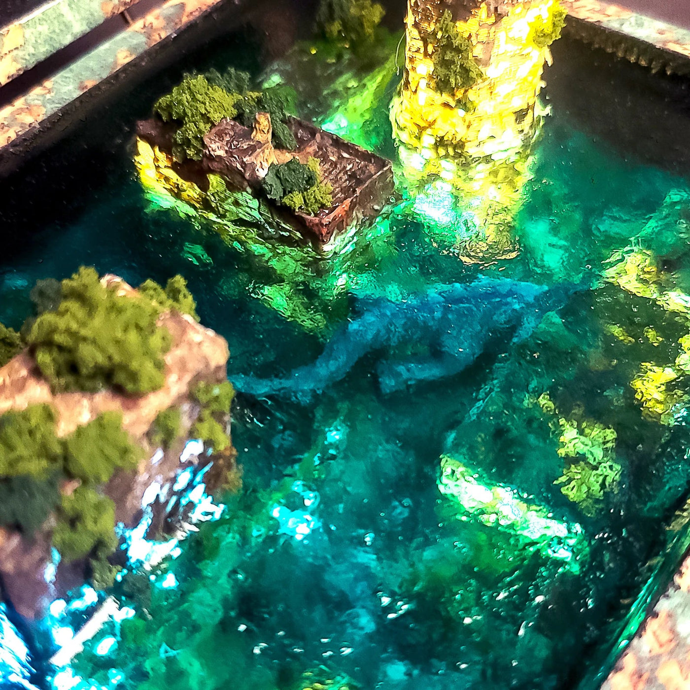 The Legend of Atlantis A Lost City Beneath the Sea Diorama Treasure Mistery Box Gift Epoxy Resin, Night Light