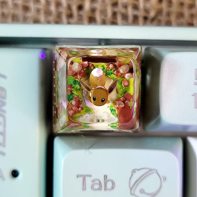 Pokemon Eevee Artisan Keycaps Epoxy Resin