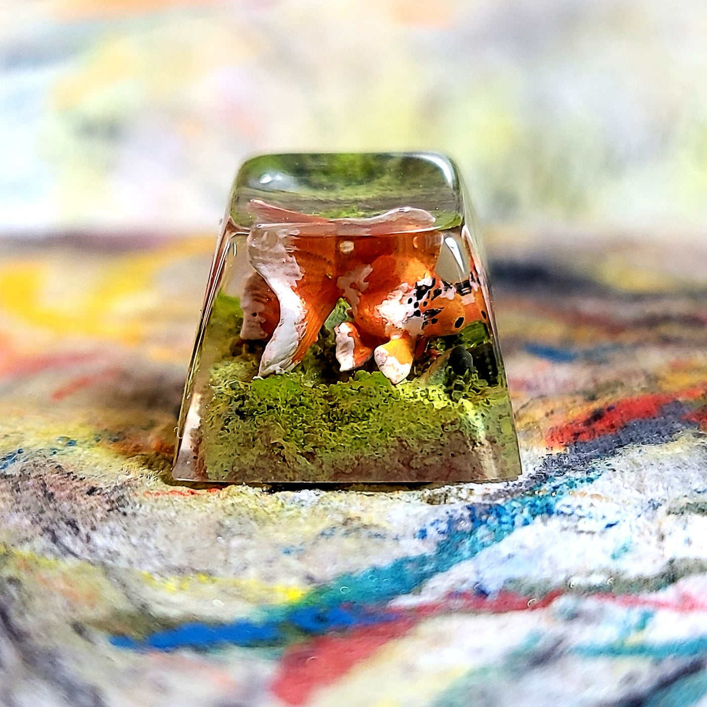 Gold Fish Artisan Keycaps Epoxy Resin