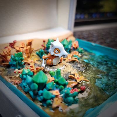 Pokemon Cubone Garagara Island Diorama Treasure Mistery Box Gift Epoxy Resin, Night Light