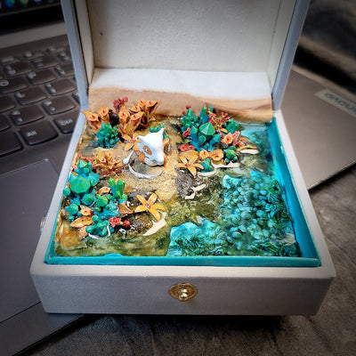 Pokemon Cubone Garagara Island Diorama Treasure Mistery Box Gift Epoxy Resin, Night Light