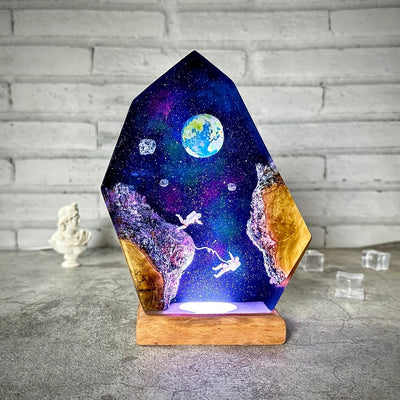 Universe Earth Astronaut Epoxy Resin Lamp, Night Light