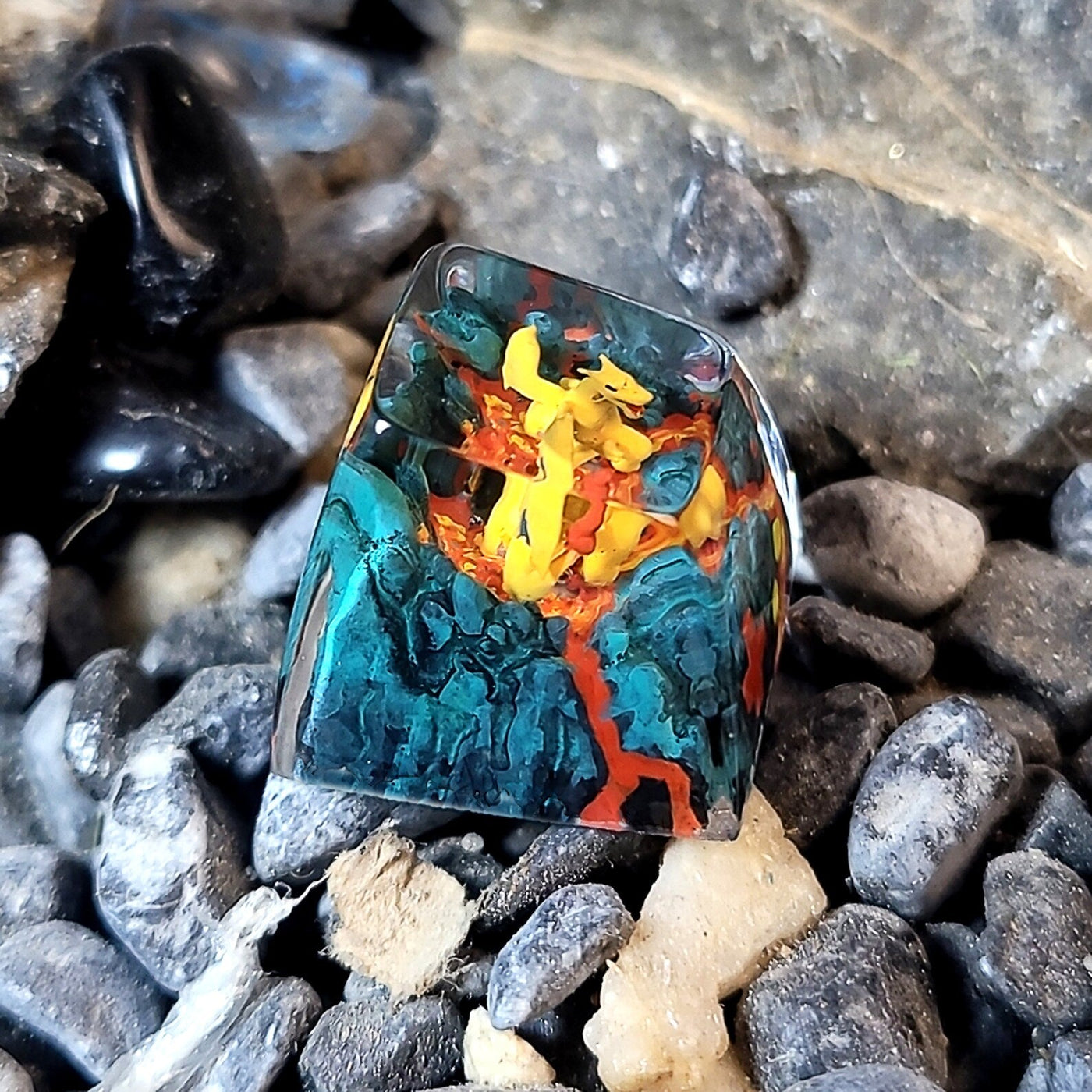 Pokemon Charizard Artisan Keycaps Epoxy Resin