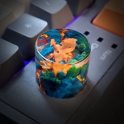 Pokemon Charizard Keyboard Knob Artisan Keycaps Epoxy Resin