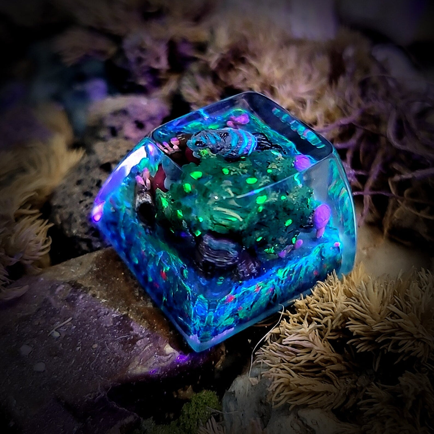 Alice Wonderland Cheshire Cat Artisan Keycaps Epoxy Resin