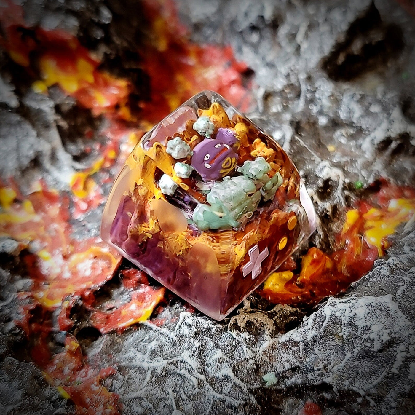 Pokemon Weezing Artisan Keycaps Epoxy Resin