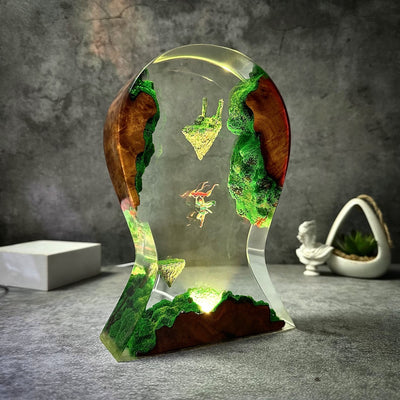 TLOZ TOTKD Zelda Link and Sky Islands Headphone Stand Epoxy Resin Lamp, Night Light