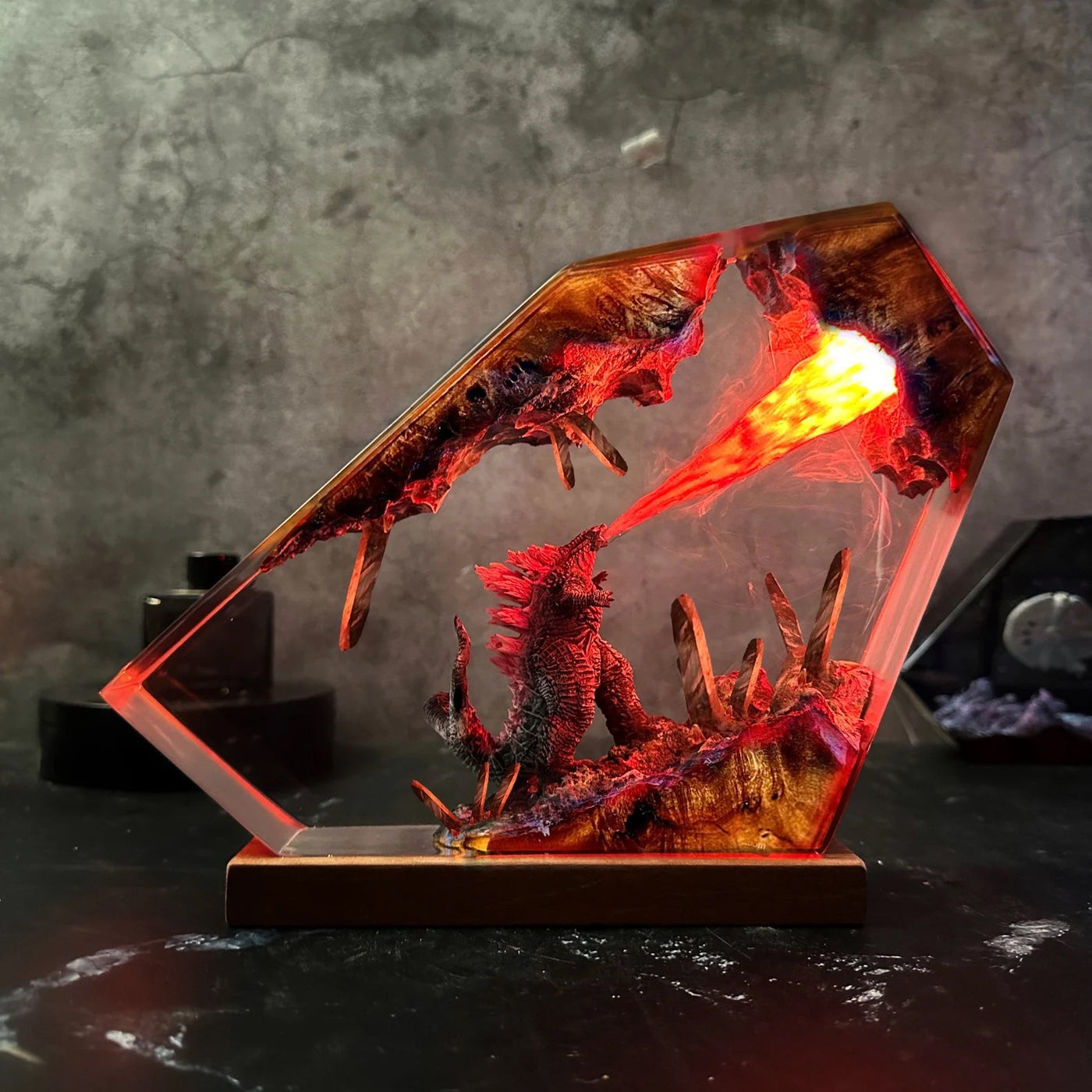 Godzilla King Of The Monsters Epoxy Resin Lamp, Night Light