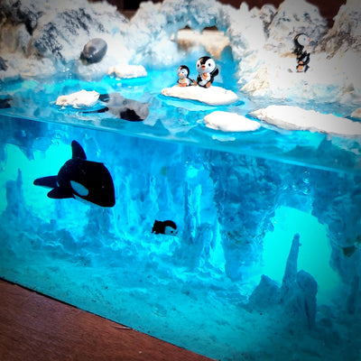 Antarctic Penguin Seal Orca Treasure Mistery Box Gift Epoxy Resin, Night Light