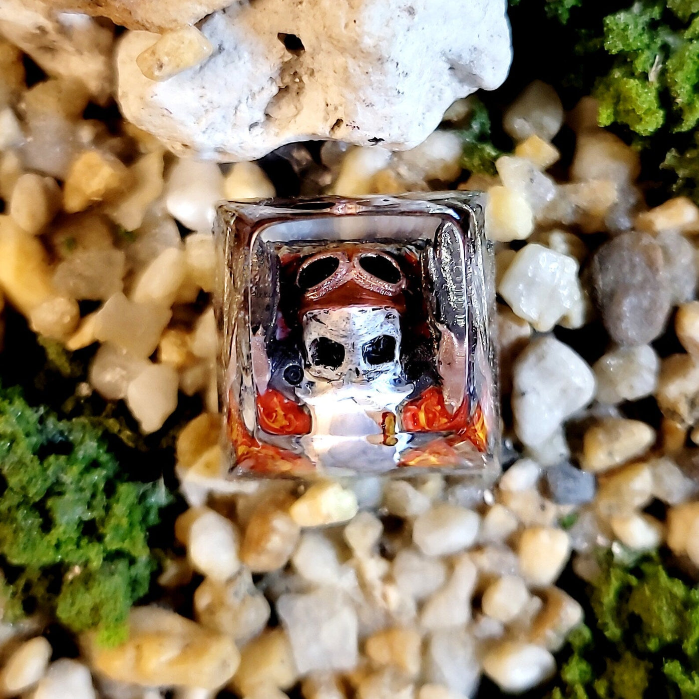 Skull Rider Bike Artisan Keycaps Epoxy Resin