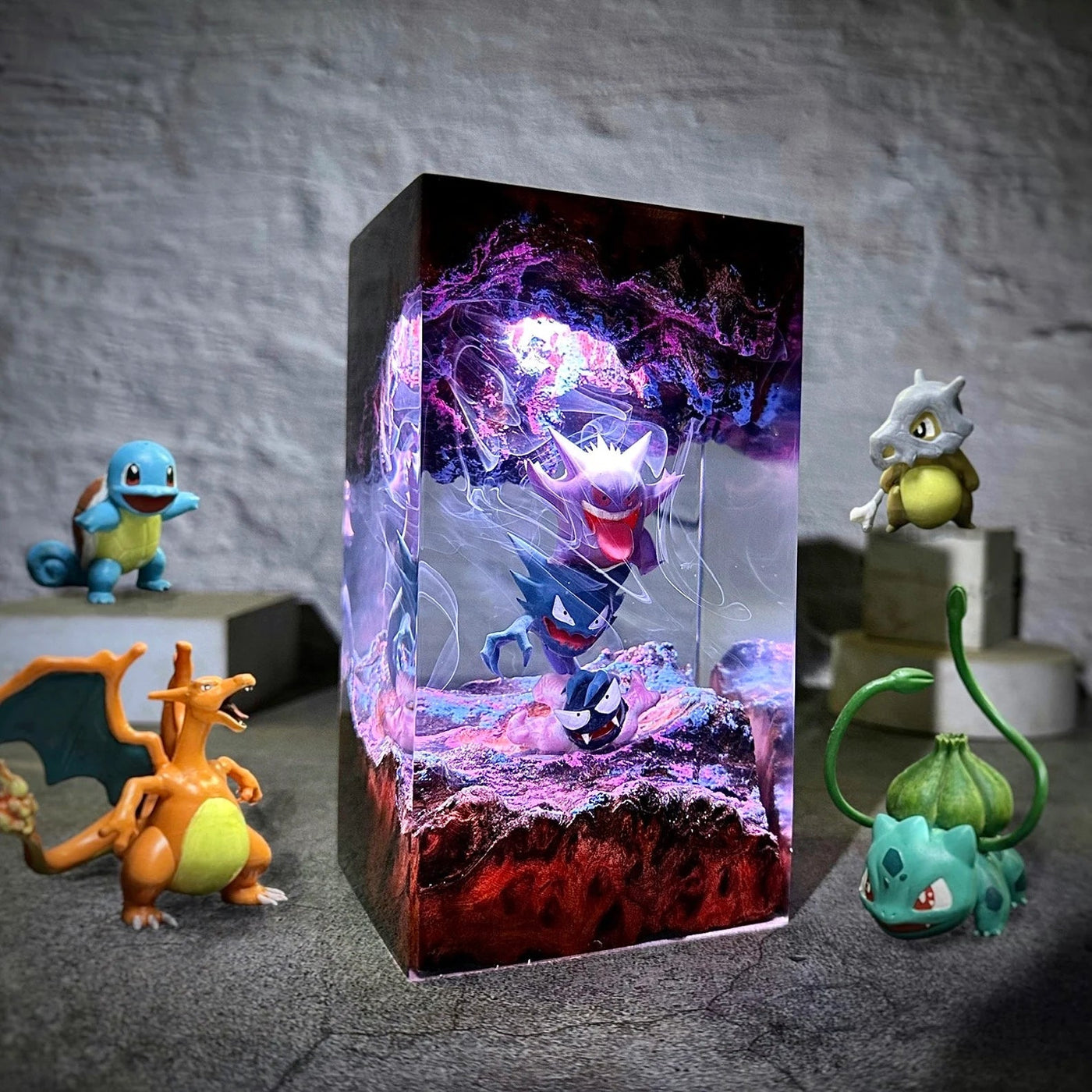 Pokemon Gengar Charizard Bulbasaur Eevee Pikachu Squirtle Snorlax Epoxy Resin Lamp, Night Light