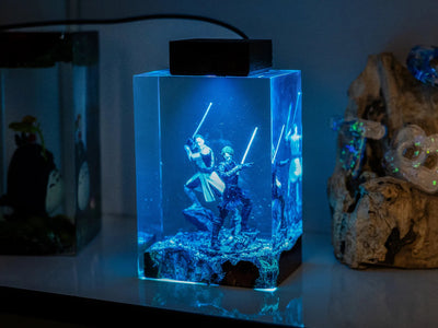 Star Wars Obi Wan Anakin Epoxy Resin Lamp, Night Light