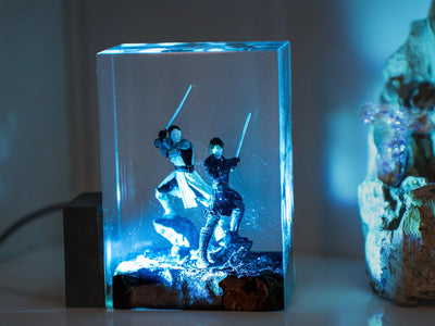 Star Wars Obi Wan Anakin Epoxy Resin Lamp, Night Light