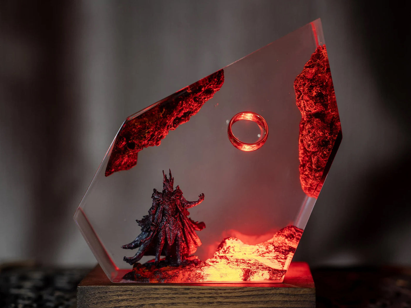 LOTR Lord Of Rings The One Ring Sauron Dark Lord Epoxy Resin Lamp, Night Light