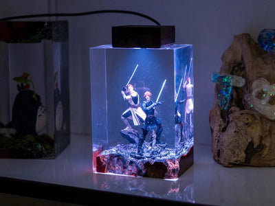 Star Wars Obi Wan Anakin Epoxy Resin Lamp, Night Light