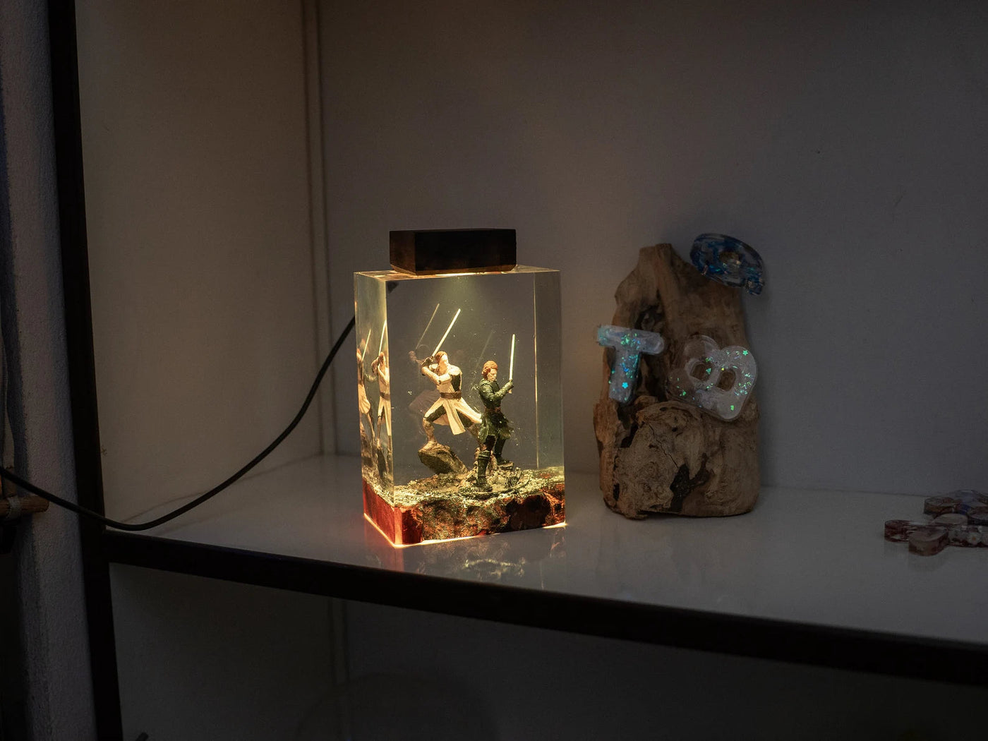 Star Wars Obi Wan Anakin Epoxy Resin Lamp, Night Light