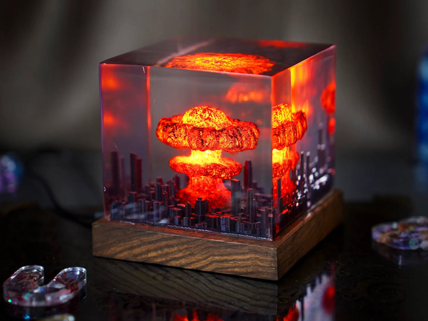 Nuclear Atomic Boom Explosion Epoxy Resin Lamp, Night Light