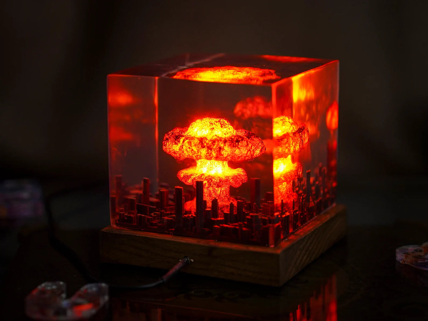 Nuclear Atomic Boom Explosion Epoxy Resin Lamp, Night Light