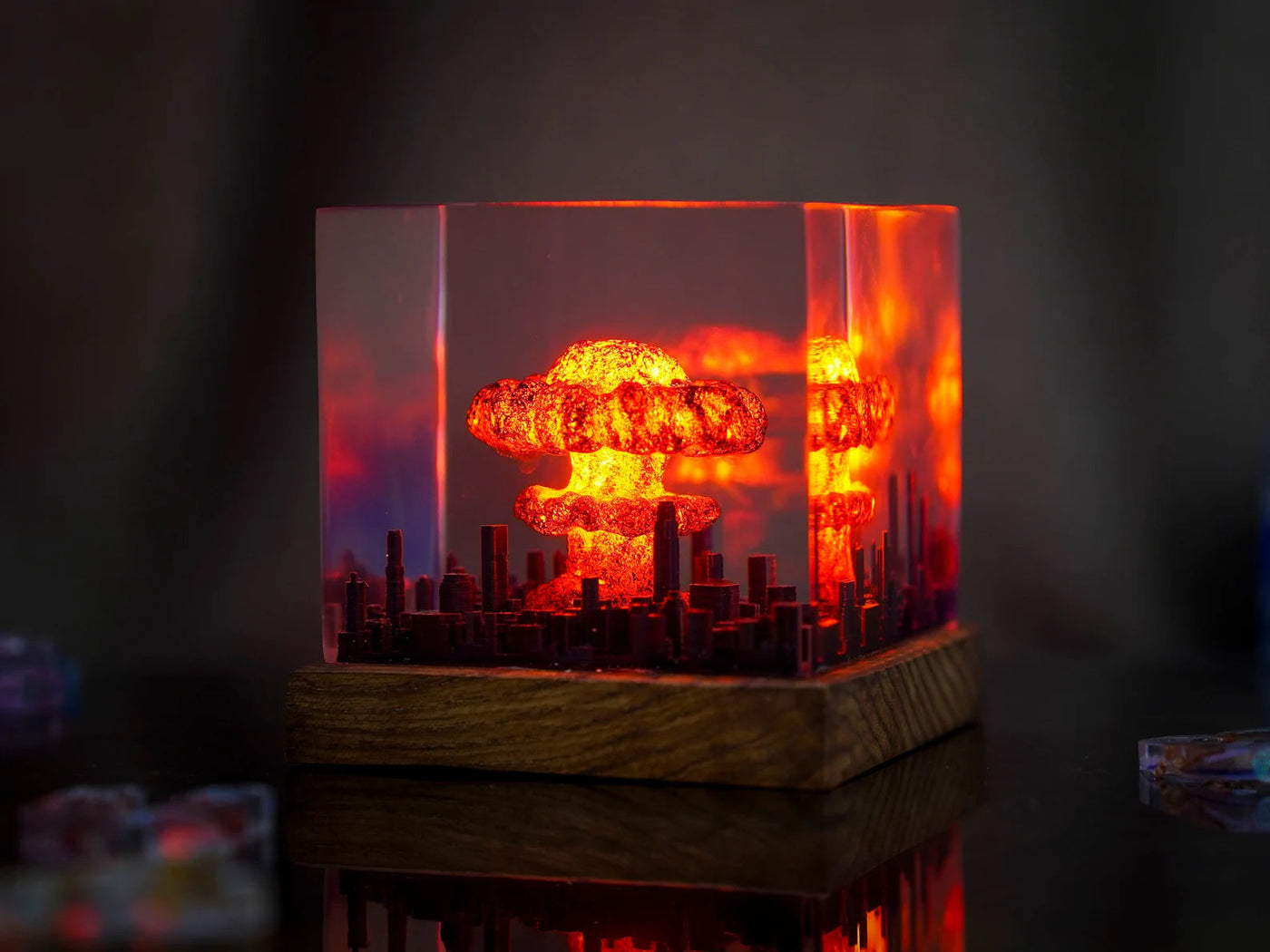 Nuclear Atomic Boom Explosion Epoxy Resin Lamp, Night Light