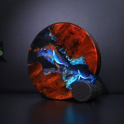 Mariana Trench Adventure Manta Ray Humpback Whale Galaxy Diver Epoxy Resin Lamp, Night Light