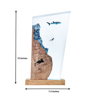 Whale Shark & Diver - High Quality Epoxy Resin Lamp