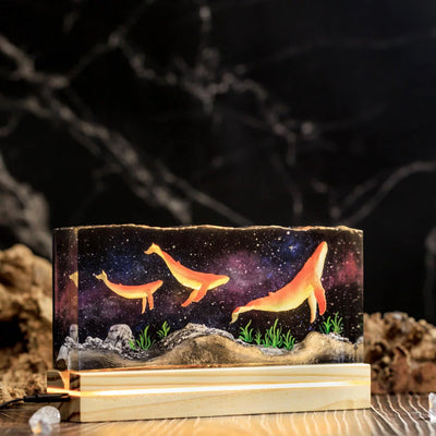 Universe Humpback Whale Epoxy Resin Lamp, Night Light